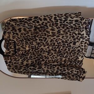 Love Culture Sheer Leopard sheer blouse